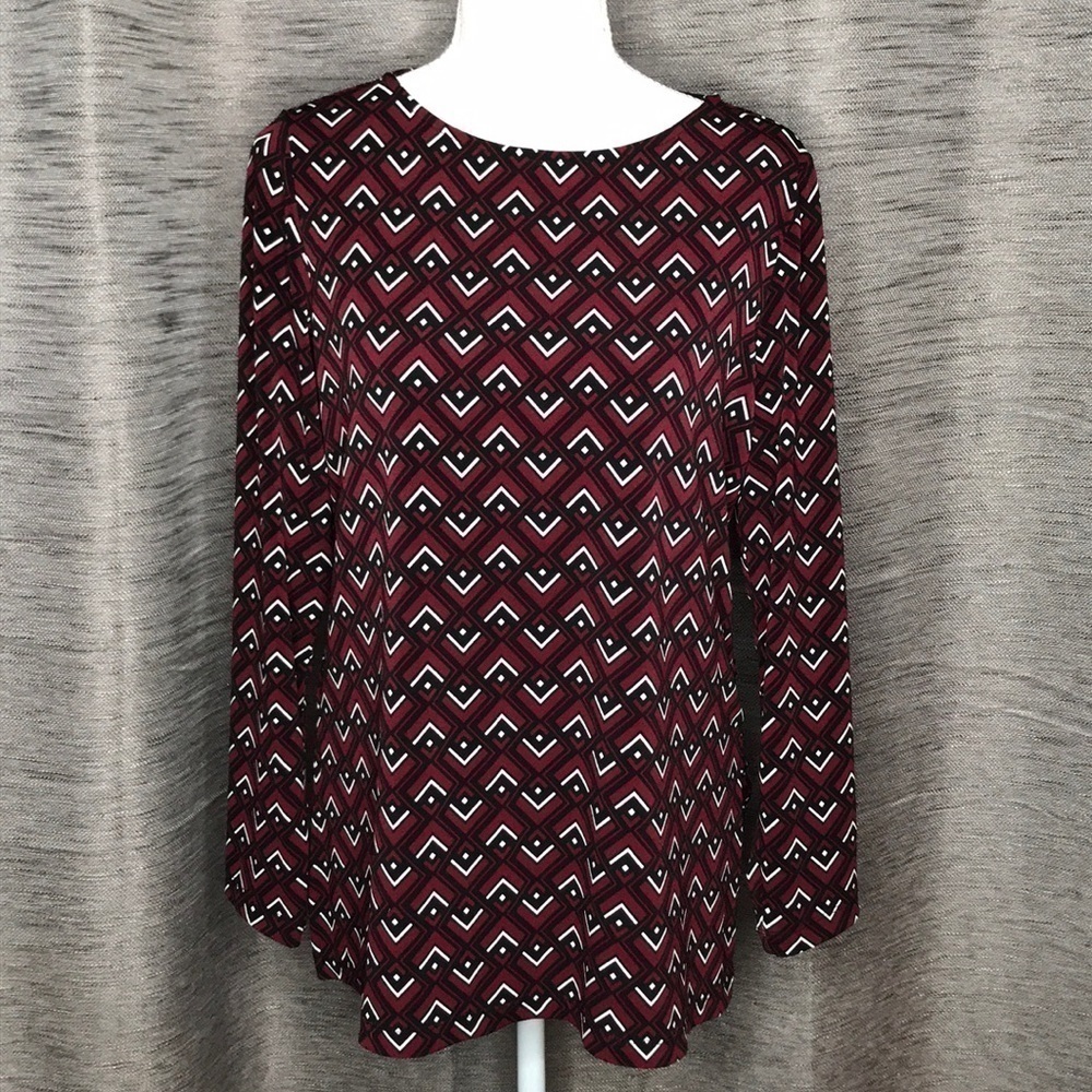 DENNIS BY DENNIS BASSO XS GEOMETRIC BLOUSE